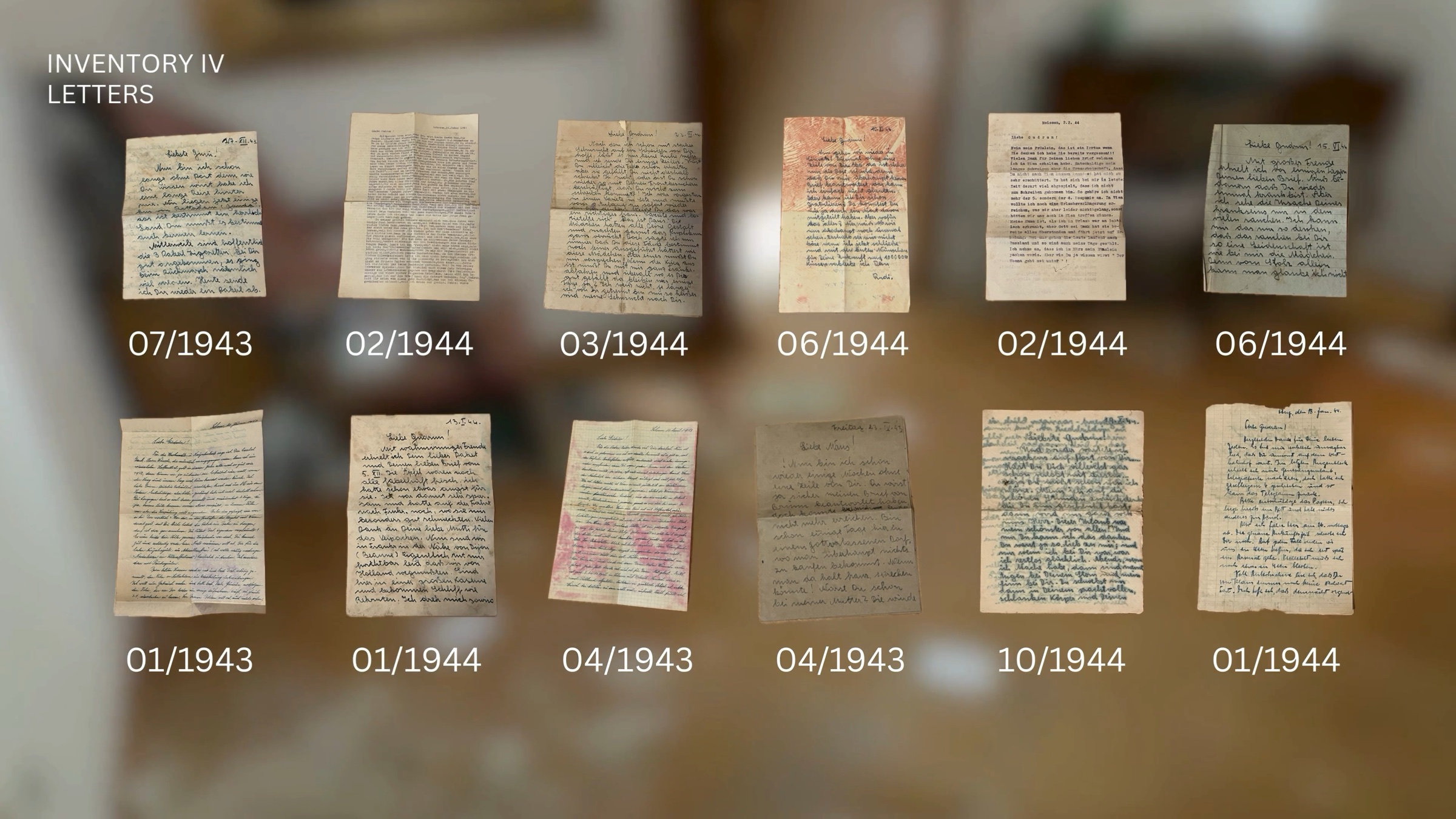 Twelve letters from an abandoned house, arranged in a grid